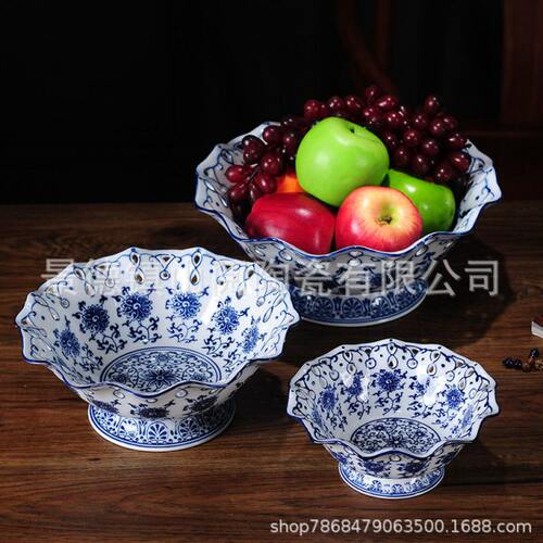 欧式创意水果盘家用客厅茶几陶瓷轻奢美式果盘家居装饰品摆件