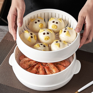 【下单立减50】微波炉专用器皿可加热蒸笼蒸盒多层热包子馒头_wh