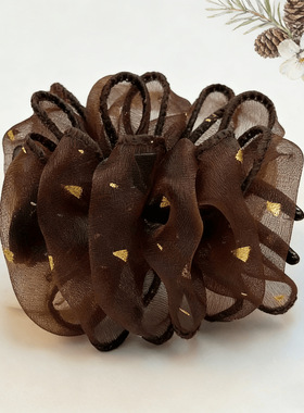 【下单立减50】云朵泡泡褶皱碎花丸子头抓夹发饰2025新款高级_WF