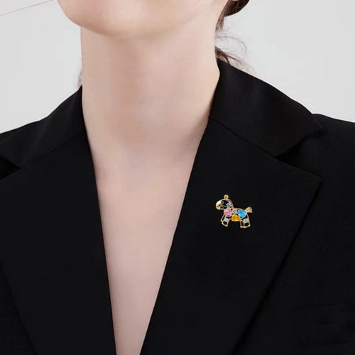 【下单立减50】新款彩虹小马胸针精致微镶西装大衣饰品百搭_YP