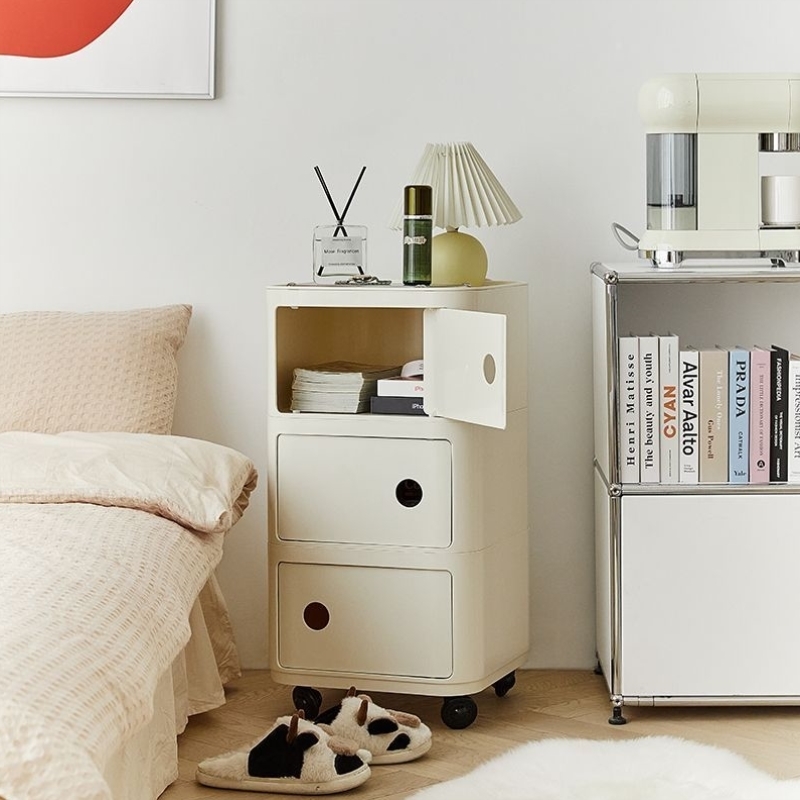 复古网红ins床头柜家用小户型多层储物柜移动简约边几置物收纳柜