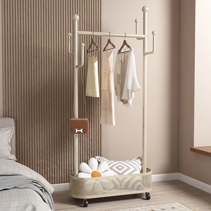 挂衣架落地式卧室家用房间轻奢高级感的衣服架子客厅可移动衣帽架