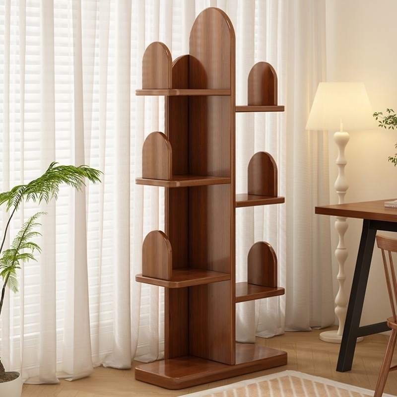 实木书架落地置物架网红客厅家用简易书柜创意儿童卧室绘本收纳架