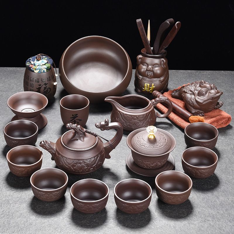 紫砂茶具套装家用简约功夫泡茶器原矿紫泥整套装茶壶茶杯礼品套装