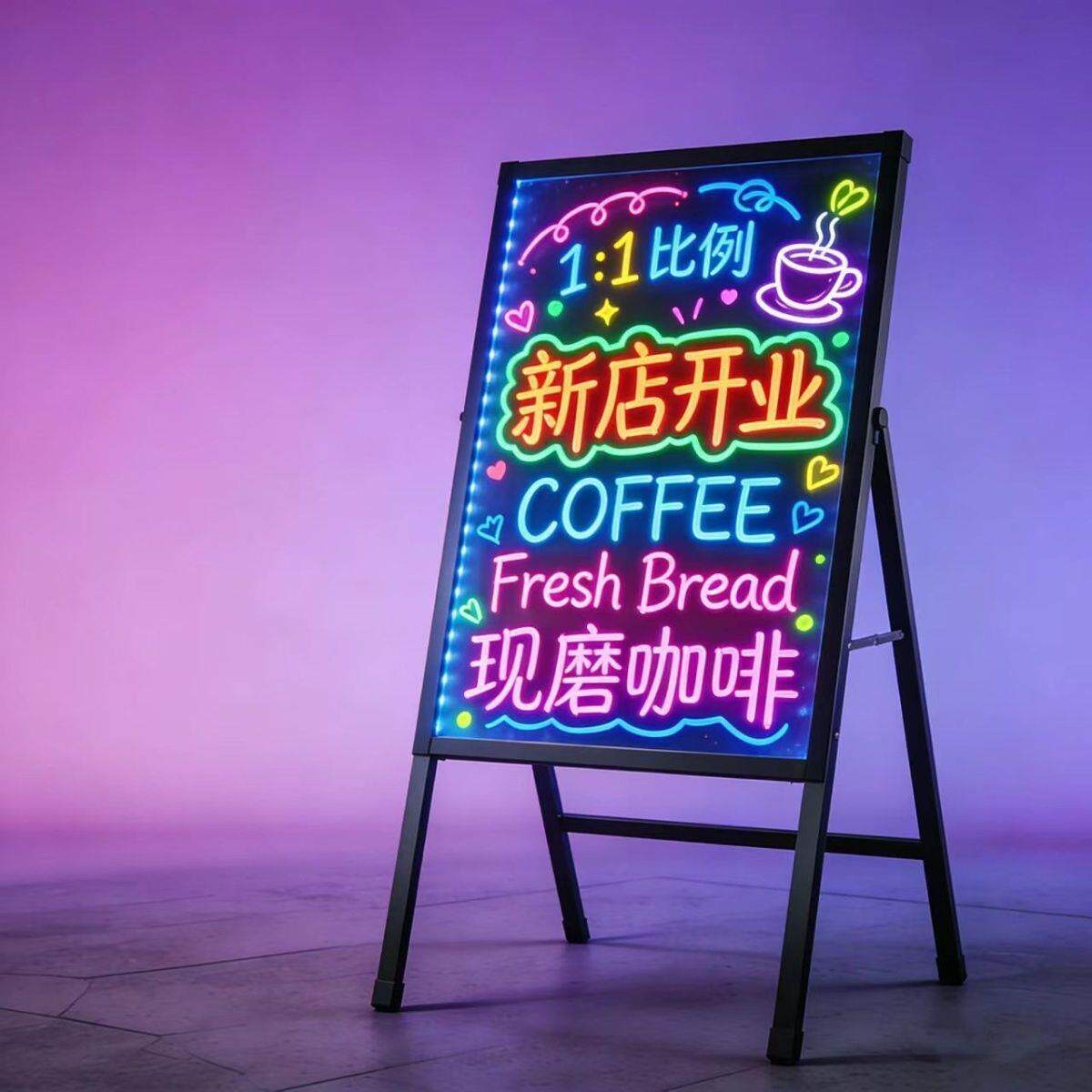 荧光板广告牌小黑板商用发光广告牌板摆摊电子黑板广告展示牌手写