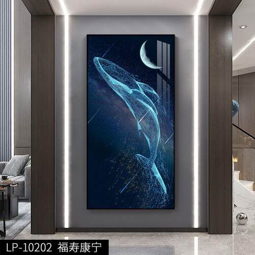现代玄关装饰画带灯led走