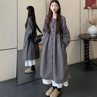 女装 大码 日系慵懒风格 子衬衫 4XL200斤 秋装 连衣裙简约上衣M 新款