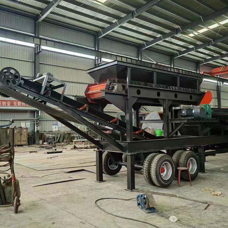 黏土夹石分离机威信大型蝶形泥石滚轴筛分设备移动土石分离