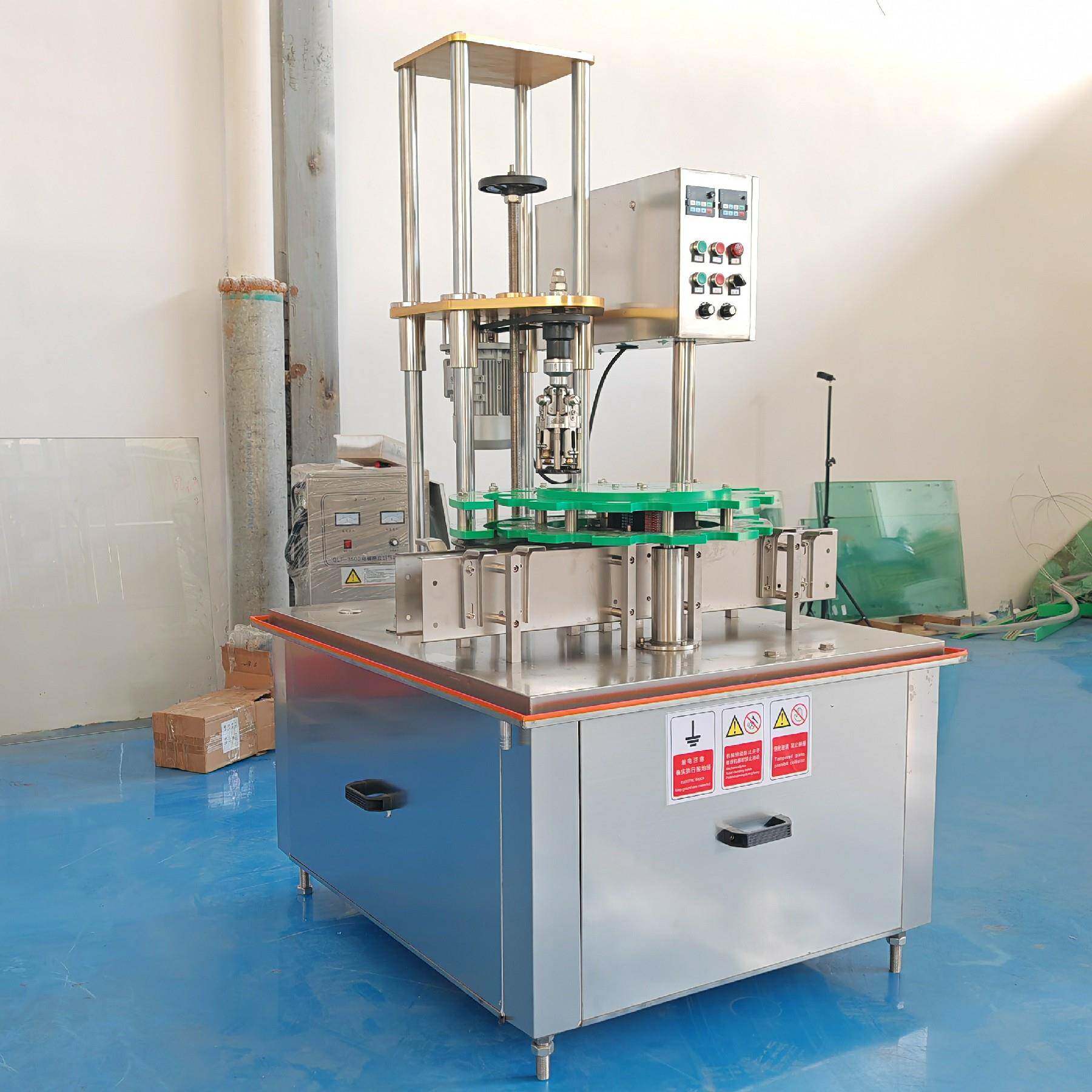 白酒铝盖封口机全自动酒水玻璃瓶旋盖机玻璃瓶铝盖封口机