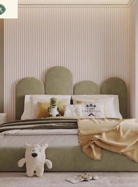 北欧样板房家具柠檬绿题酒店床现ONZ代简约儿主房布艺女床男孩孩