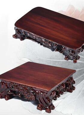 泰山石底座奇石底座72628019实木长方可摆挖槽花盆座件底玉石头底