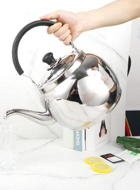 加厚不锈钢饭酒店小茶壶餐厅店PKT泡茶壶黑色古典茶壶艺电磁炉烧