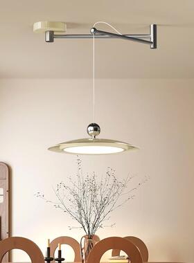 款吊奶风可移位摇油臂餐厅吊灯全光谱新法式餐桌灯简85099约飞碟