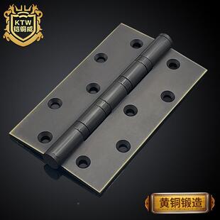 铜威铜简约4寸静轴承美铠式音实黑色合页木门折页1片