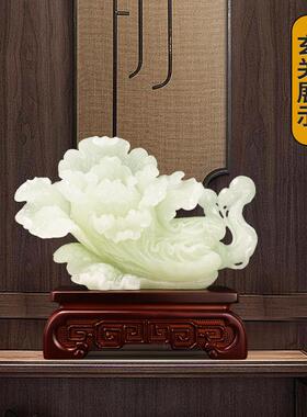 玉白菜摆件中式家用电柜招客厅公司财PDD10247关玄高档装视饰开业