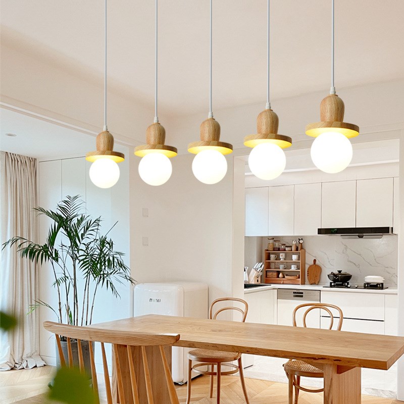 后现代轻奢吊灯 j日式原木床头玄关吊灯欧式简约网红吧台餐桌灯具