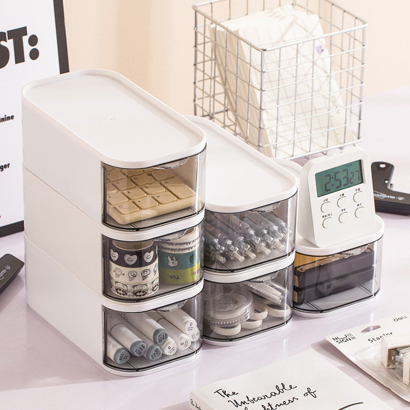 学生笔筒收纳盒桌面抽屉式麦克y笔大容量书桌文具杂物办公室储物