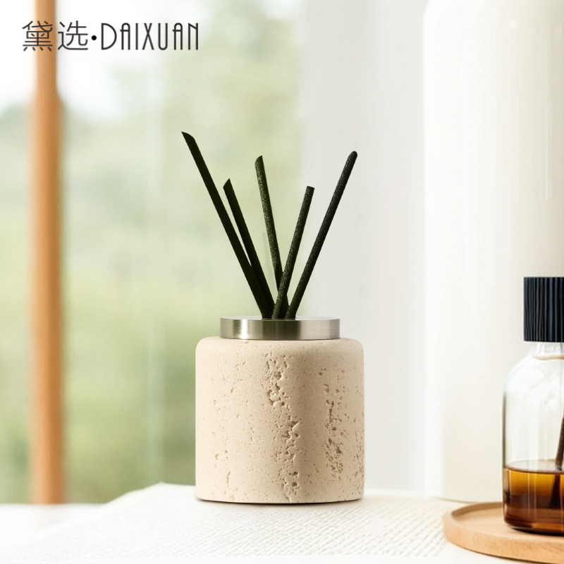 洞石纹理香薰瓶空k瓶高级酒店家用室内自装瓶子分装瓶无火香薰摆