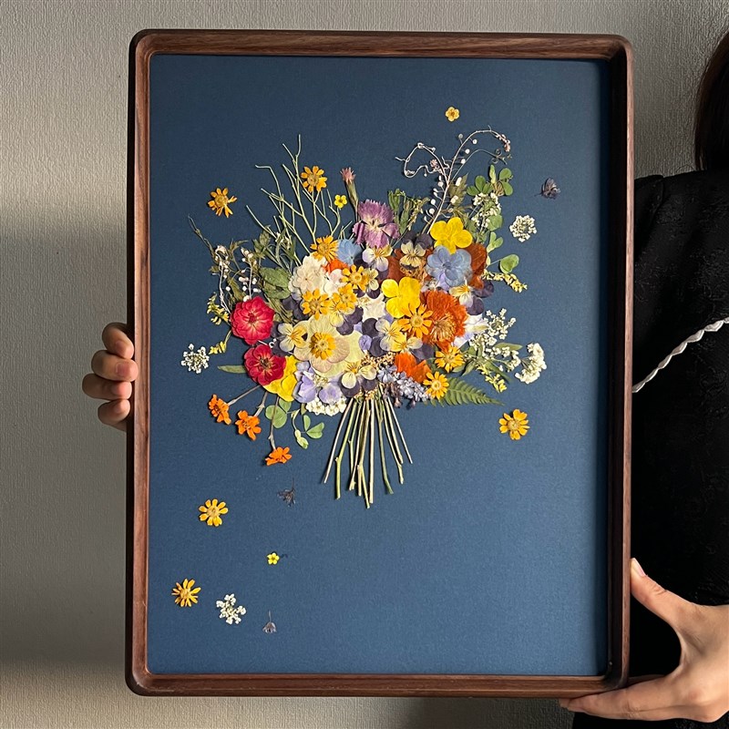 创意定制花艺相框品质手工节日礼物圆角实H木手工a3a4尺寸实木摆