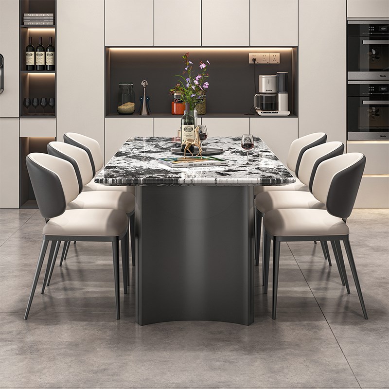 意式大理石餐桌2025新款轻奢高级感长方形现R代高端小户型吃饭桌