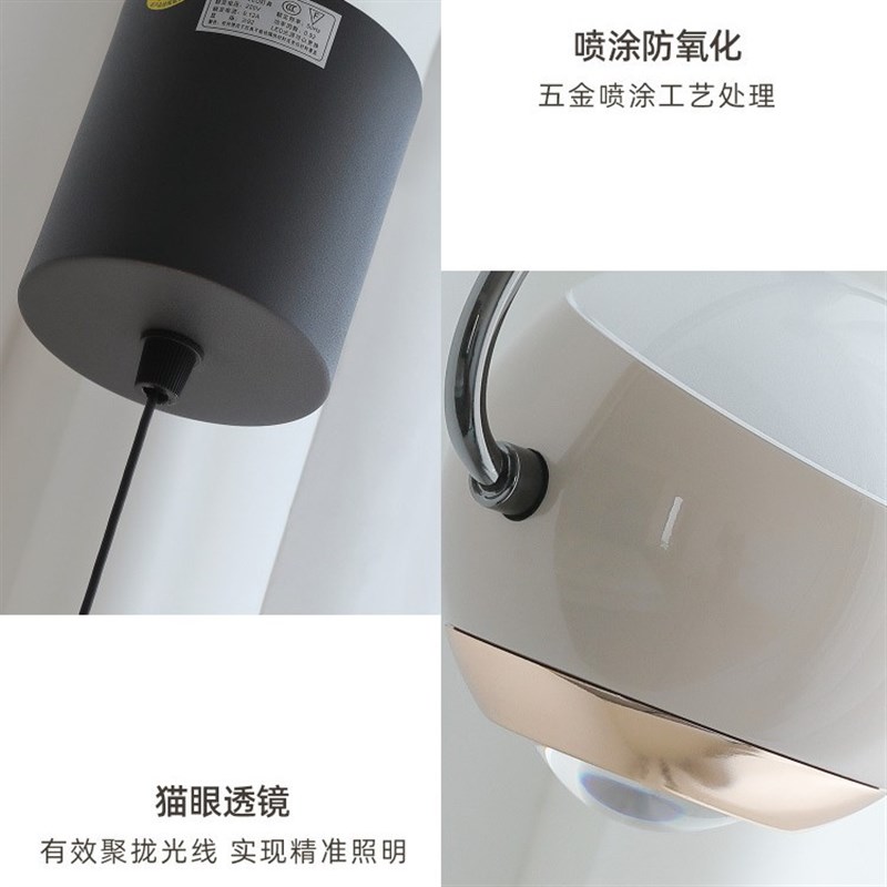 床头小吊灯奶油风个性升降北欧卧室餐厅吧台极简背V景墙氛围圆球