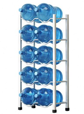 奕多美水桶架白色双排五层加厚桶装水支架