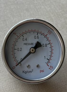 1kg/cm2 15psi 直径60mm 轴向压力表小压力 螺纹PT1/4 压力0.1mpa