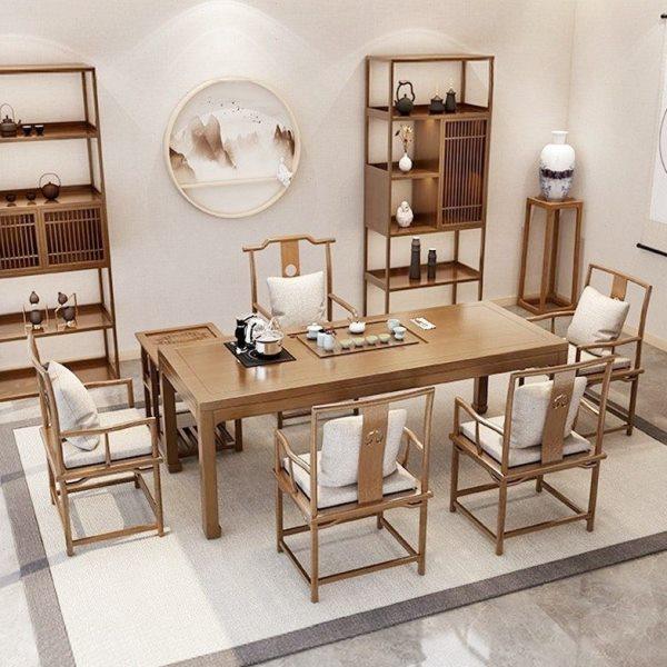 新中式实木茶桌椅组合家用客厅茶室禅意现代简约办公室原木泡茶台,住宅家具,茶几,淘宝优惠券,粉丝福利购,淘宝优惠卷