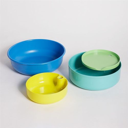 野钓便携饵料盒套装拉饵盘开饵盆组合结实耐用黑坑散炮盆通用塑料