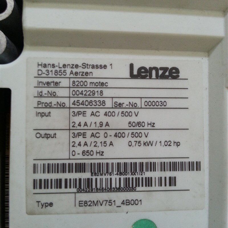 lenze变频器 伦茨变频器 E82MV751-4B001