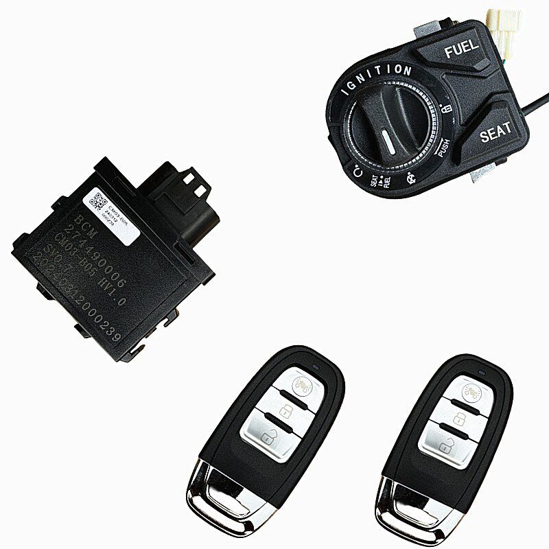 隆鑫无极SR150GT踏板摩托车点火锁防盗器智能锁一键启动遥控钥匙