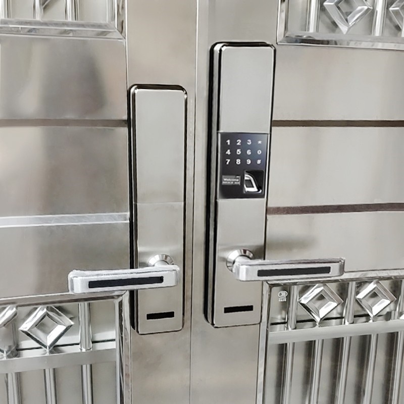 不锈钢门防水密码锁入户大门锁防盗锁双H开门家用防盗门智能锁可