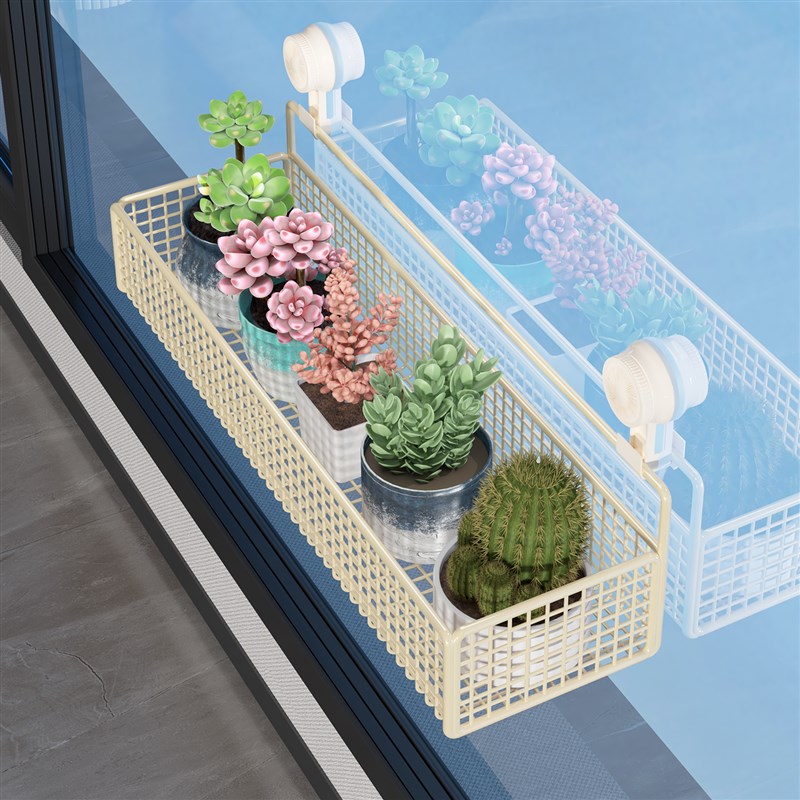 吸盘置物架阳台免打孔花架墙上壁挂式多肉绿萝花盆X篮架收纳神器