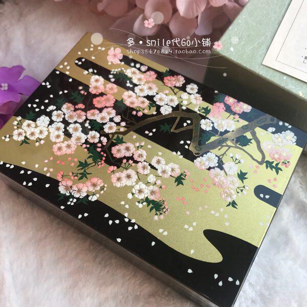 现货日本山中漆器樱花首饰盒储物带镜盒子精致生日新年礼品5V-332