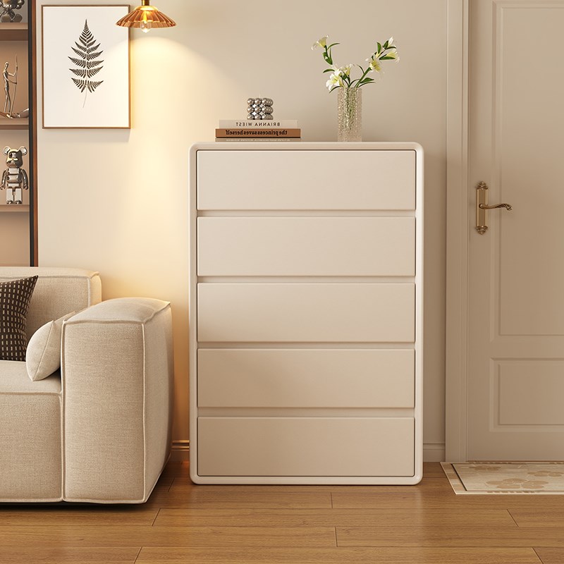 法式奶油全实木五l斗柜客厅靠墙储物收纳柜卧室白色床尾置物抽屉