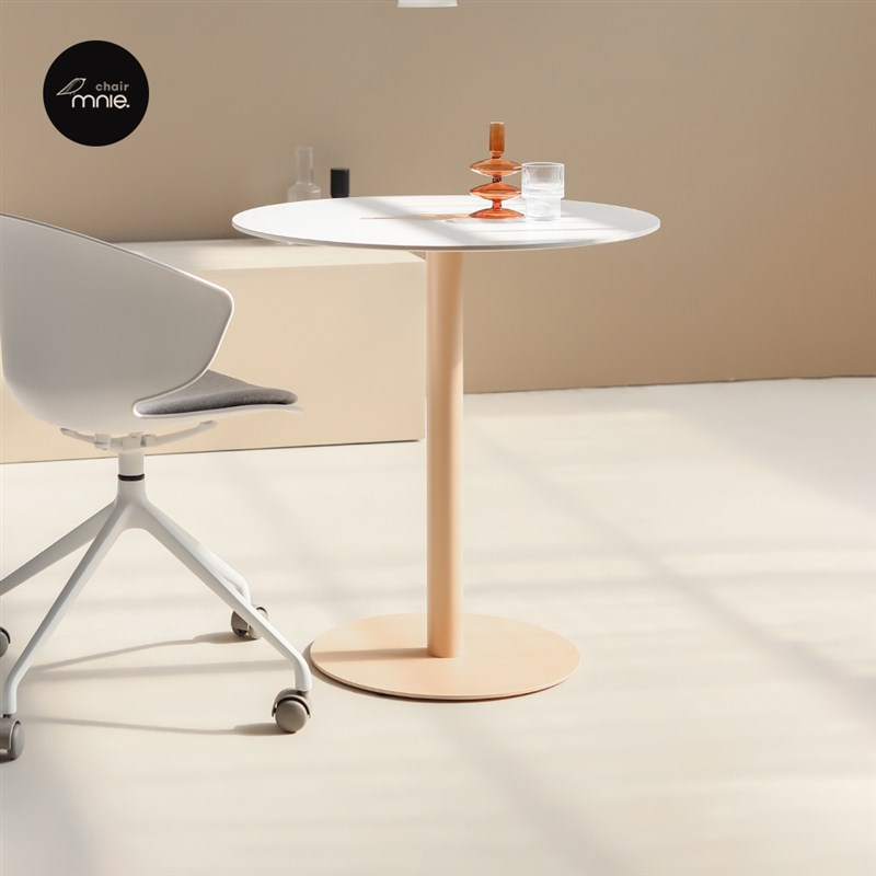 小户型岩板餐f桌奶油风简约小圆桌接待休闲洽谈桌创意家用吃饭桌