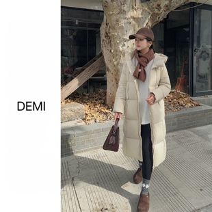 MISS RUILI 定制 2025冬季经典百搭高端连帽长款羽绒服女F1497