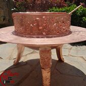 纯紫铜纯手工高档高脚烤火盆 独家首创 收藏 烤火取暖 摆设