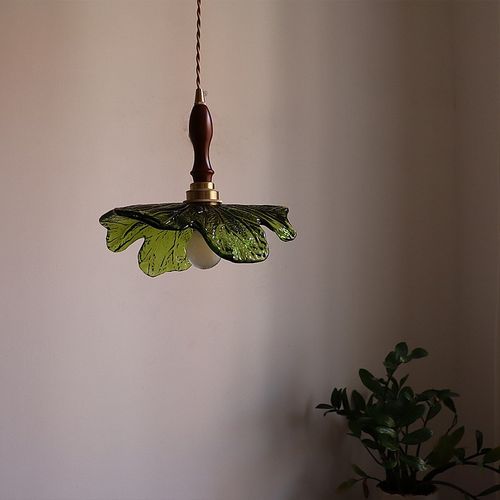 法式小清新餐f厅吧台绿色玻璃吊灯日式复古民宿卧室床头装饰黄铜