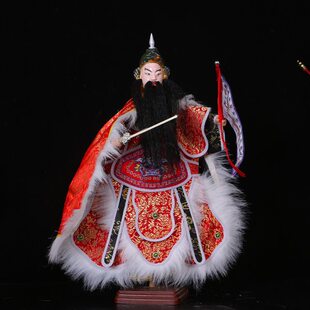 岳飞京剧武将元帅布袋木偶戏表演训练摆件手工制作非物质文化遗产