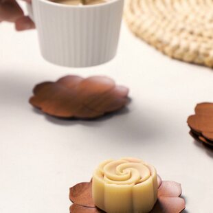 红檀木茶杯垫日式创意实木莲花功夫茶具茶杯托茶道水杯垫点心碟