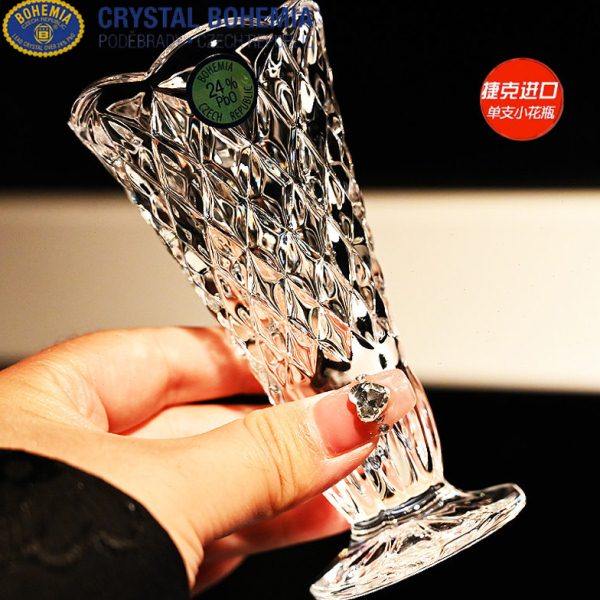 捷克BOHEMIA进口水晶玻璃餐桌花瓶小号单支一枝花装饰摆件插花瓶,家居饰品,花瓶,淘宝优惠券,粉丝福利购,淘宝优惠卷