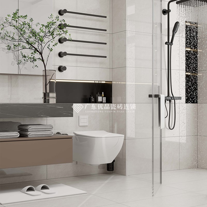 广东瓷砖400x800mqm卫生间厨房内墙砖亮光爵士白配套中板浴室阳台