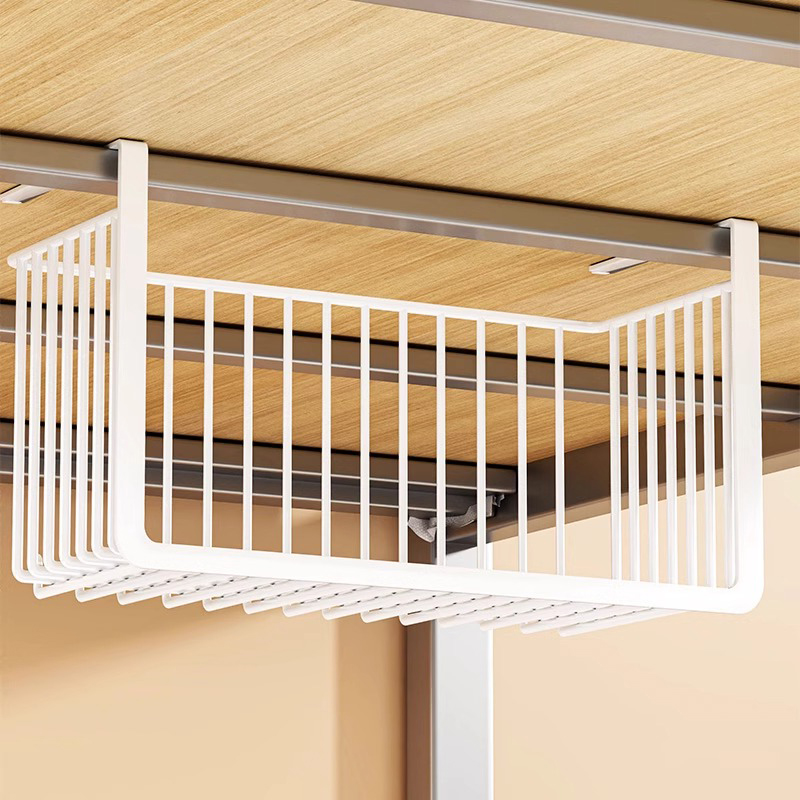 大学生宿a舍神器床头创意挂篮免打孔铁艺隔层置物架寝室桌下收纳