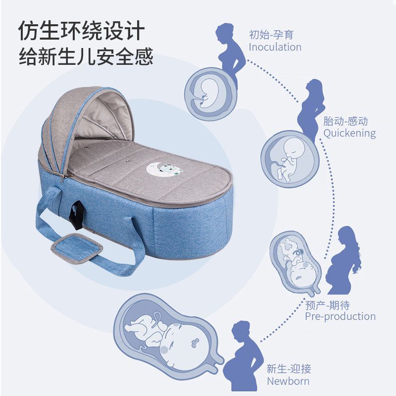 新生婴儿提篮便携车载外出安全带手提篮子宝宝出院床中床平躺睡篮