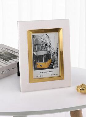 寸折76寸金属拉丝编织相框摆台意可叠软HCB创装家居桌面饰品