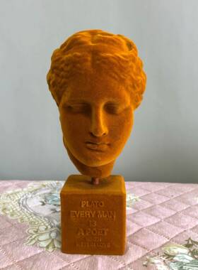 欧式简创意植绒海吉娅HQ-829人头面像摆件约树脂健康神雕像桌书女