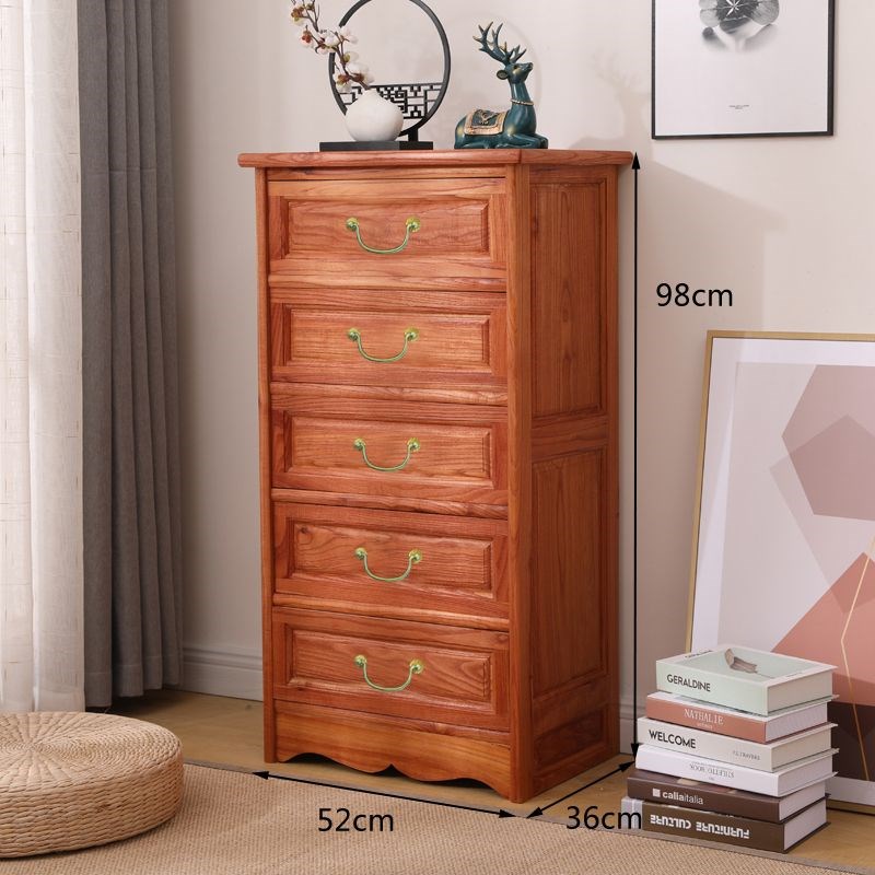 实木五斗柜红椿木客厅靠t墙收纳柜卧室家用床头柜餐桌储物中式边