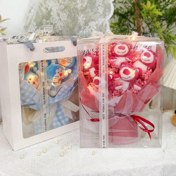 玩偶公仔花束草莓熊卡通花礼盒成品送女孩女友闺蜜生日礼物女神节