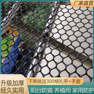 黑色塑料平网阳台防护网防猫垫板防掉防盗防坠封窗网格网垫养鸡鸭